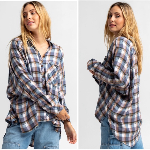 NEW BDG Urban Outfitters Brendan Flannel Long Sleeve Button Down Shirt Shacket S - Picture 9 of 11
